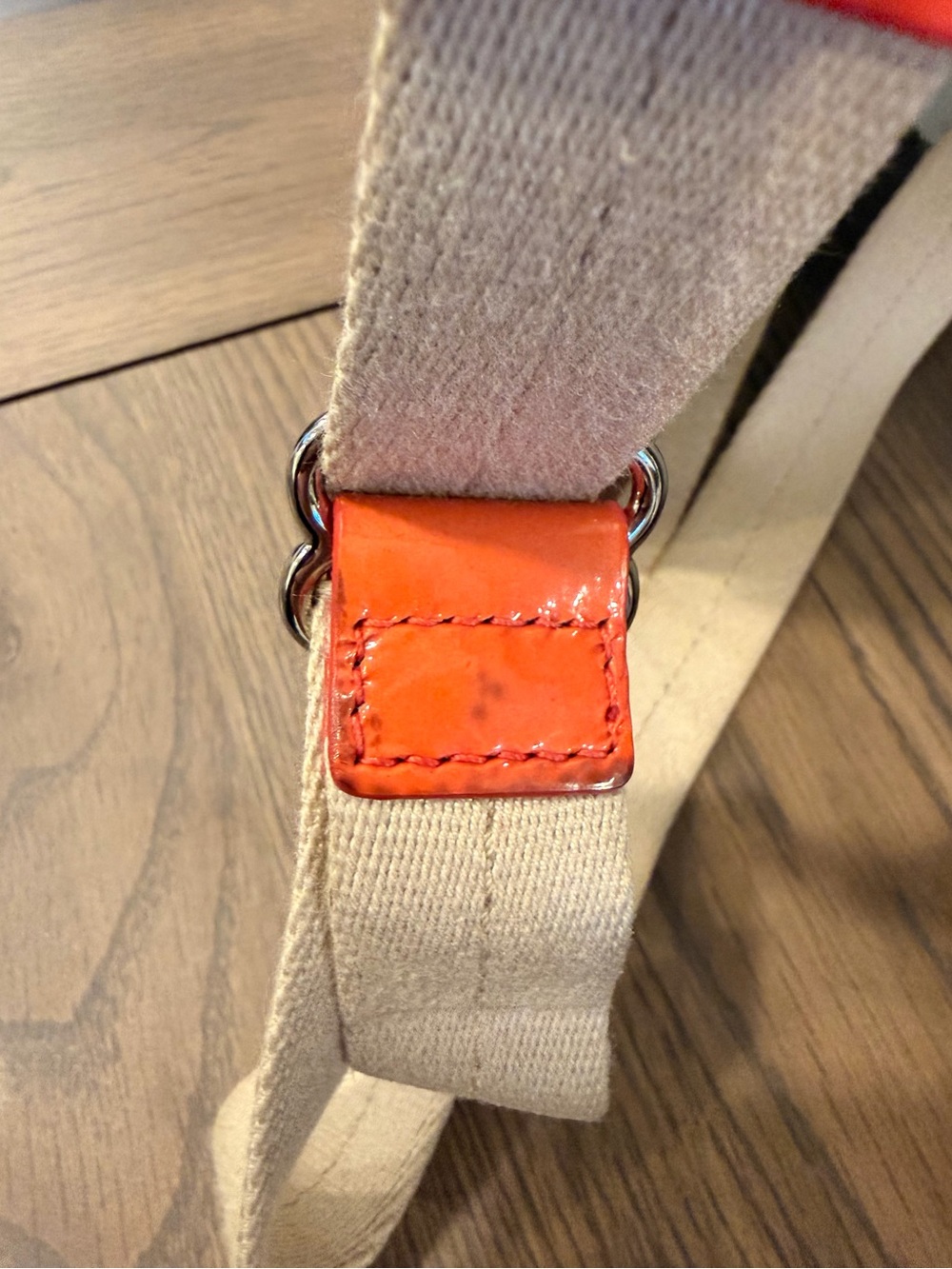 Coach Signature Crossbody with Brown Canvas and Orange Trim - Picture 6 of 9